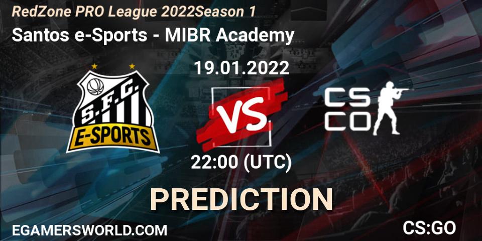 Santos e-Sports - MIBR Academy: прогноз. 21.01.22, CS2 (CS:GO), RedZone PRO League 2022 Season 1