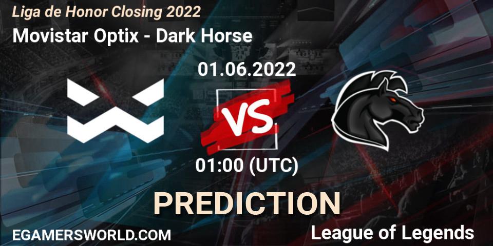 Movistar Optix - Dark Horse: прогноз. 01.06.22, LoL, Liga de Honor Closing 2022