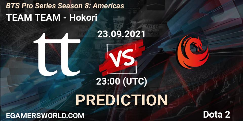 TEAM TEAM - Hokori: прогноз. 24.09.21, Dota 2, BTS Pro Series Season 8: Americas