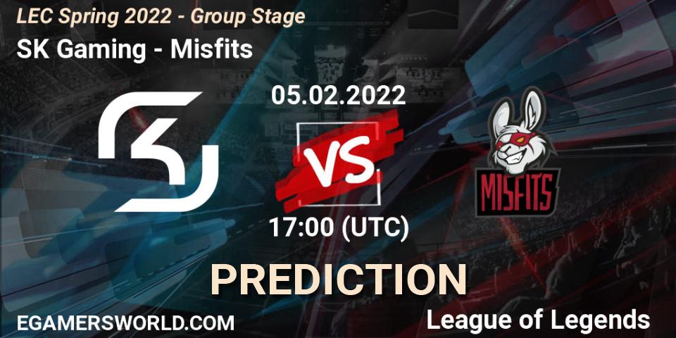 SK Gaming - Misfits: прогноз. 05.02.22, LoL, LEC Spring 2022 - Group Stage