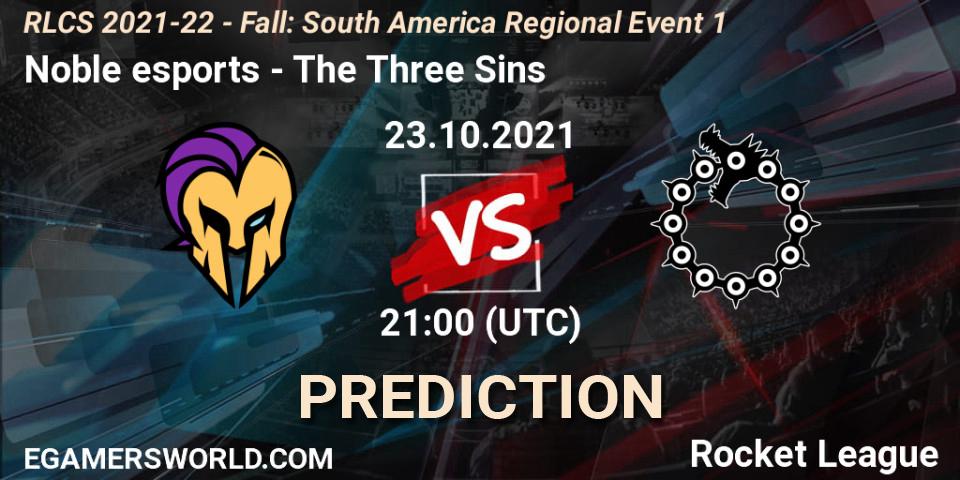 Noble esports - The Three Sins: прогноз. 23.10.21, Rocket League, RLCS 2021-22 - Fall: South America Regional Event 1