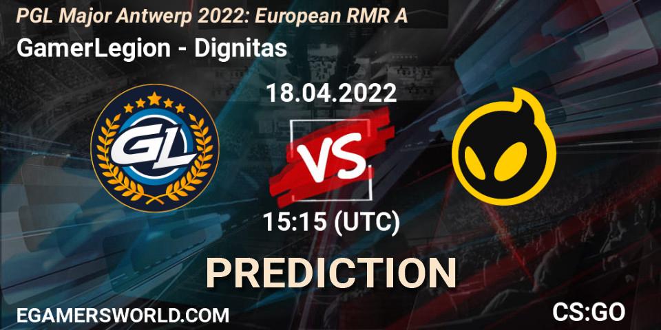 GamerLegion - Dignitas: прогноз. 18.04.22, CS2 (CS:GO), PGL Major Antwerp 2022: European RMR A