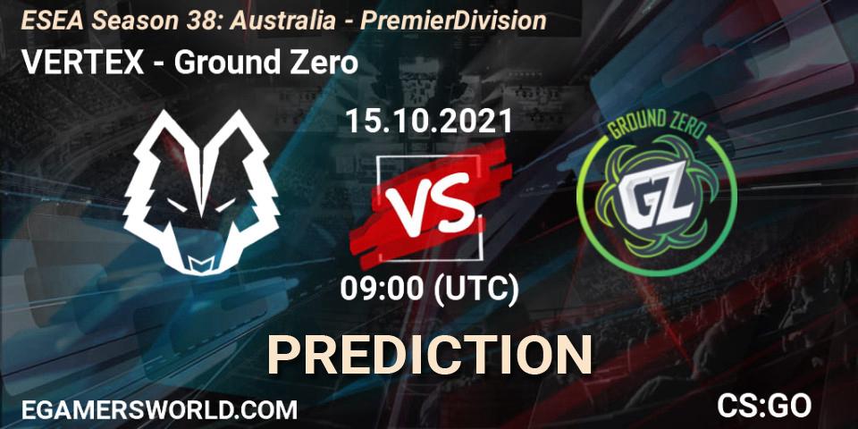 VERTEX - Ground Zero: прогноз. 15.10.21, CS2 (CS:GO), ESEA Season 38: Australia - Premier Division