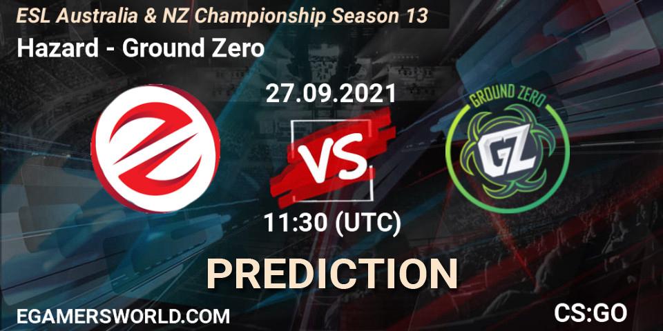 Hazard - Ground Zero: прогноз. 27.09.21, CS2 (CS:GO), ESL Australia & NZ Championship Season 13