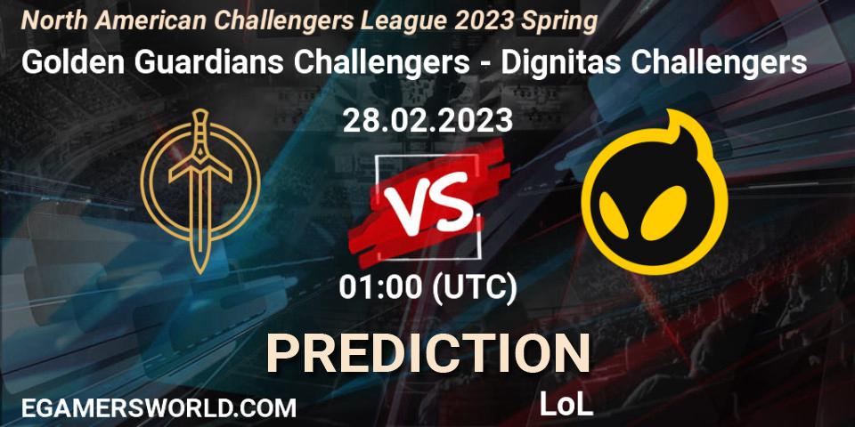 Golden Guardians Challengers - Dignitas Challengers: прогноз. 28.02.23, LoL, NACL 2023 Spring - Group Stage