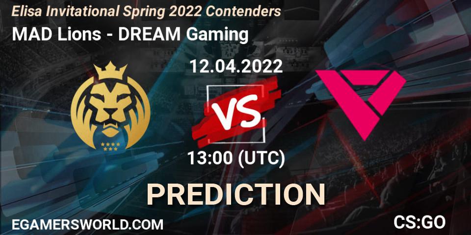 MAD Lions - DREAM Gaming: прогноз. 12.04.22, CS2 (CS:GO), Elisa Invitational Spring 2022 Contenders