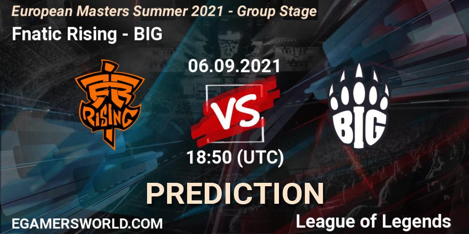 Fnatic Rising - BIG: прогноз. 06.09.21, LoL, European Masters Summer 2021 - Group Stage