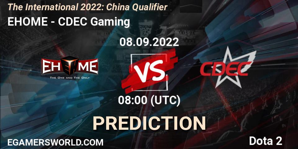 EHOME - CDEC Gaming: прогноз. 08.09.22, Dota 2, The International 2022: China Qualifier