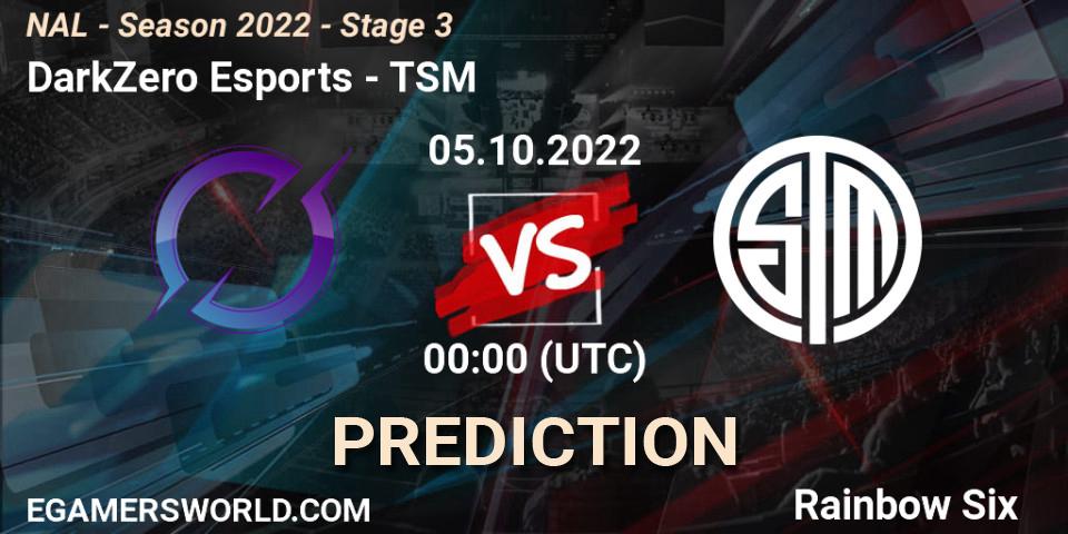 DarkZero Esports - TSM: прогноз. 05.10.22, Rainbow Six, NAL - Season 2022 - Stage 3