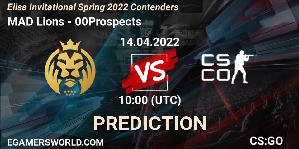 MAD Lions - 00Prospects: прогноз. 14.04.22, CS2 (CS:GO), Elisa Invitational Spring 2022 Contenders