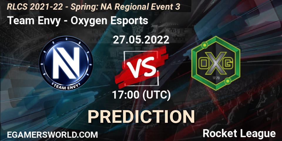 Team Envy - Oxygen Esports: прогноз. 27.05.22, Rocket League, RLCS 2021-22 - Spring: NA Regional Event 3