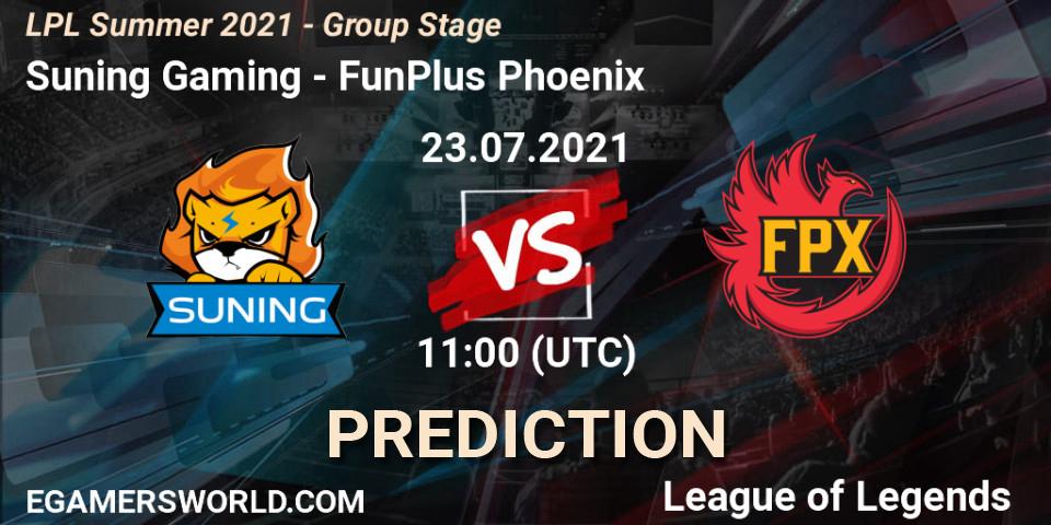 Suning Gaming - FunPlus Phoenix: прогноз. 23.07.21, LoL, LPL Summer 2021 - Group Stage