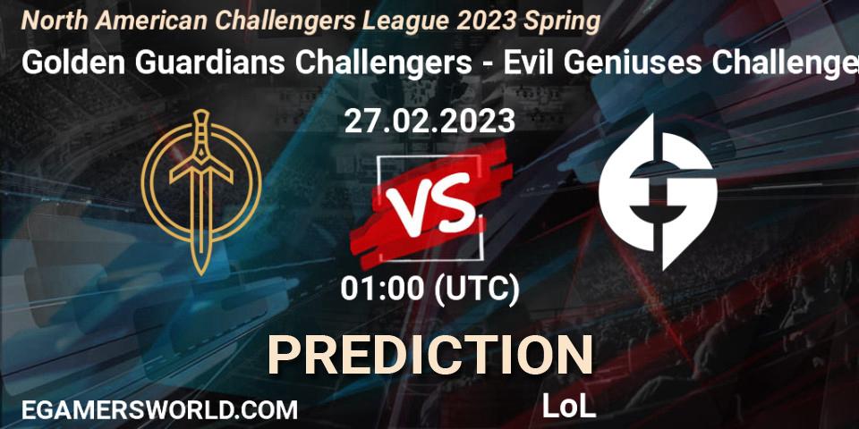 Golden Guardians Challengers - Evil Geniuses Challengers: прогноз. 27.02.23, LoL, NACL 2023 Spring - Group Stage