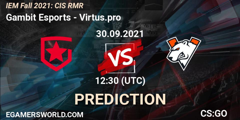 Gambit Esports - Virtus.pro: прогноз. 30.09.21, CS2 (CS:GO), IEM Fall 2021: CIS RMR