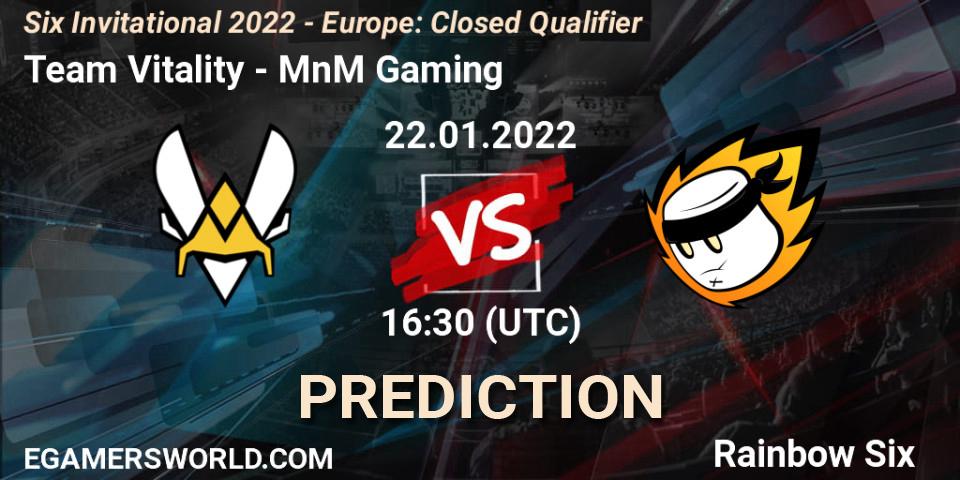 Team Vitality - MnM Gaming: прогноз. 22.01.22, Rainbow Six, Six Invitational 2022 - Europe: Closed Qualifier