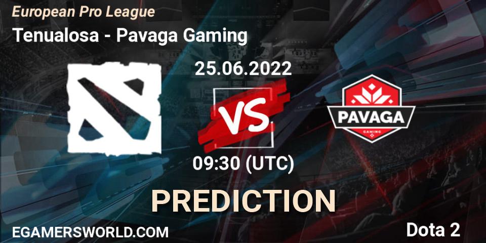 Tenualosa - Pavaga Gaming: прогноз. 25.06.22, Dota 2, European Pro League