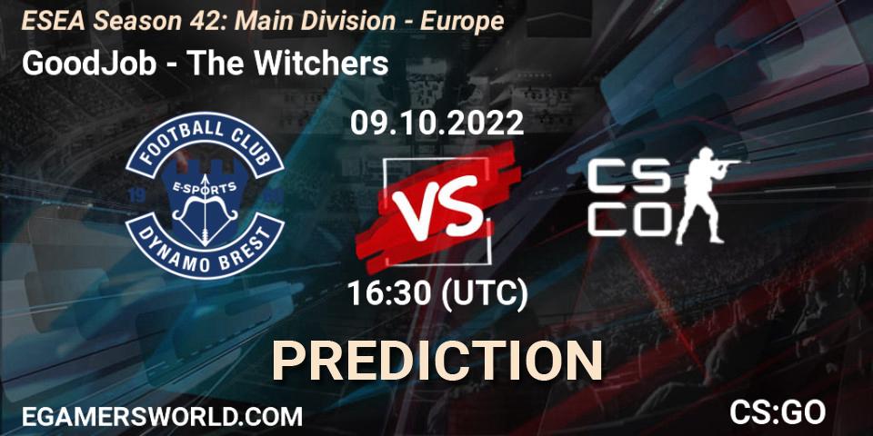 GoodJob - The Witchers: прогноз. 09.10.22, CS2 (CS:GO), ESEA Season 42: Main Division - Europe