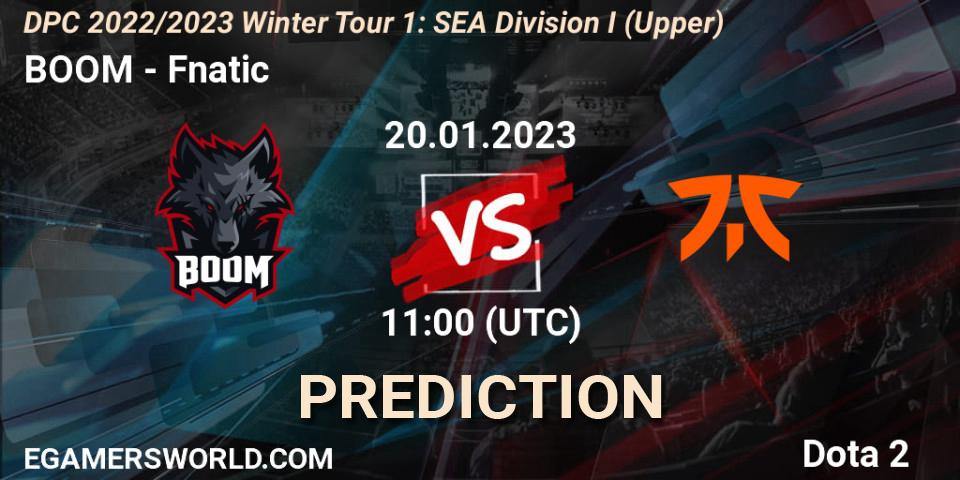 BOOM - Fnatic: прогноз. 20.01.23, Dota 2, DPC 2022/2023 Winter Tour 1: SEA Division I (Upper)