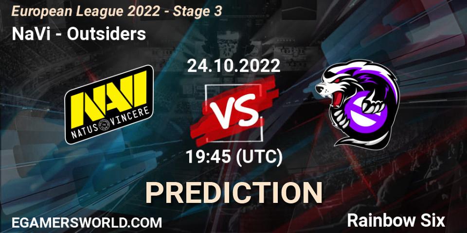 NaVi - Outsiders: прогноз. 24.10.22, Rainbow Six, European League 2022 - Stage 3