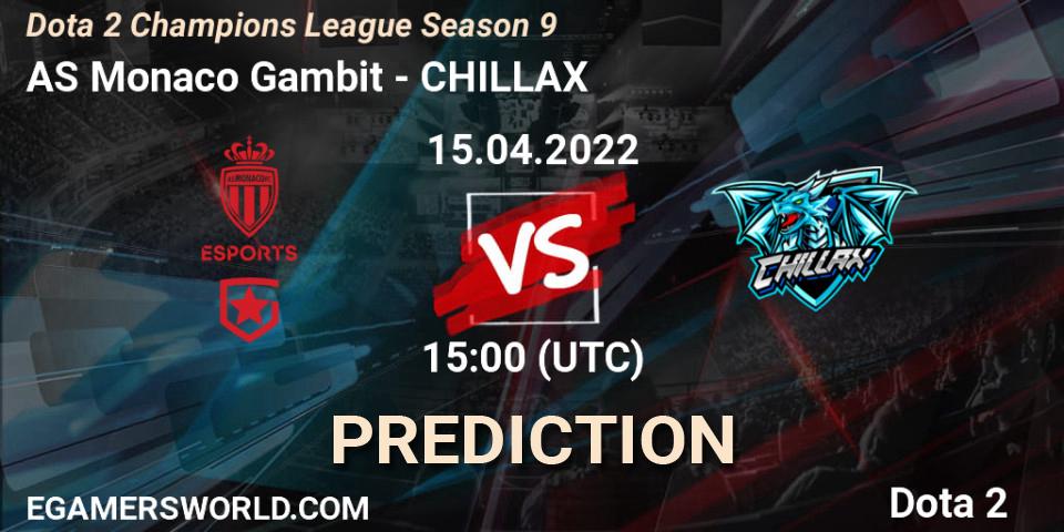 AS Monaco Gambit - CHILLAX: прогноз. 15.04.22, Dota 2, Dota 2 Champions League Season 9