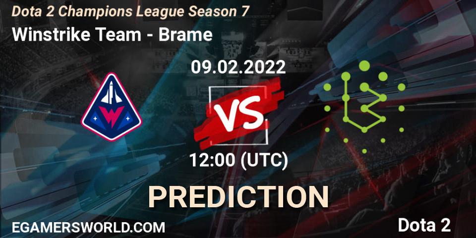 Winstrike Team - Brame: прогноз. 09.02.22, Dota 2, Dota 2 Champions League 2022 Season 7