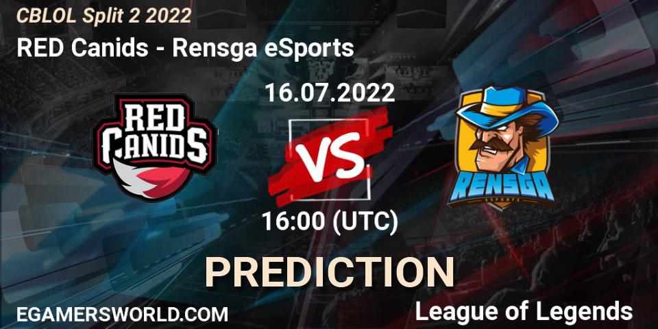 RED Canids - Rensga eSports: прогноз. 16.07.22, LoL, CBLOL Split 2 2022