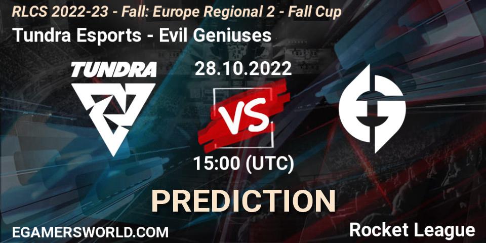 Tundra Esports - Evil Geniuses: прогноз. 28.10.22, Rocket League, RLCS 2022-23 - Fall: Europe Regional 2 - Fall Cup
