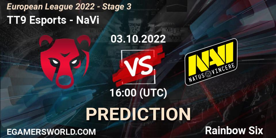 TT9 Esports - NaVi: прогноз. 03.10.22, Rainbow Six, European League 2022 - Stage 3