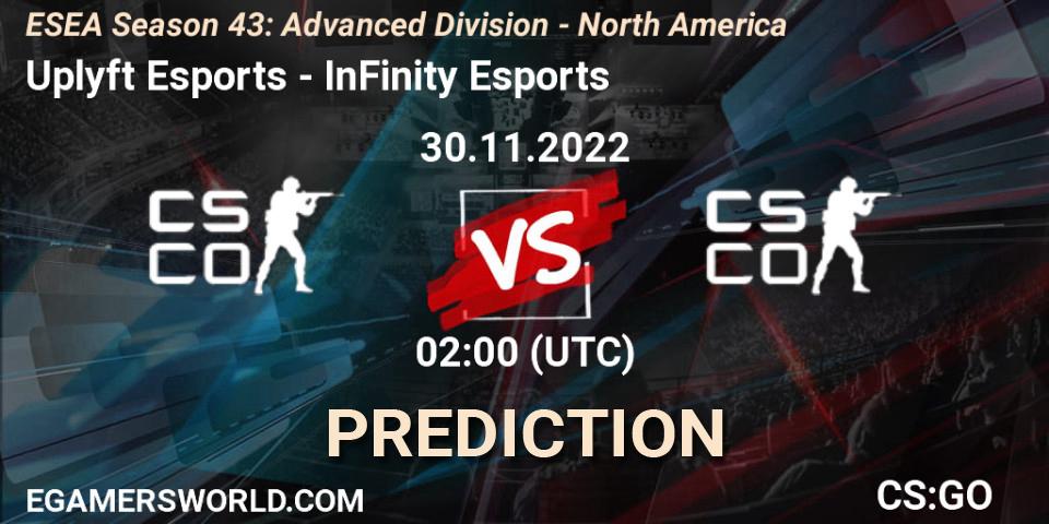 Uplyft Esports - Infinity: прогноз. 30.11.22, CS2 (CS:GO), ESEA Season 43: Advanced Division - North America