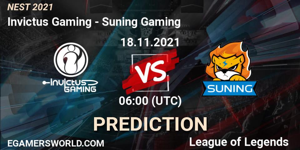 Invictus Gaming - Suning Gaming: прогноз. 18.11.21, LoL, NEST 2021