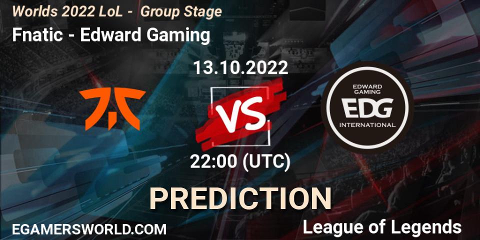 Fnatic - Edward Gaming: прогноз. 13.10.22, LoL, Worlds 2022 LoL - Group Stage