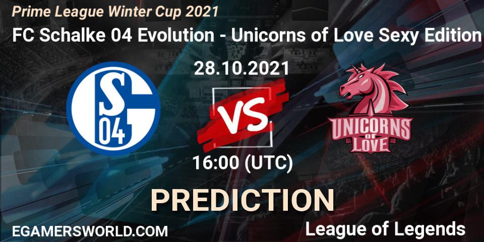 FC Schalke 04 Evolution - Unicorns of Love Sexy Edition: прогноз. 28.10.21, LoL, Prime League Winter Cup 2021