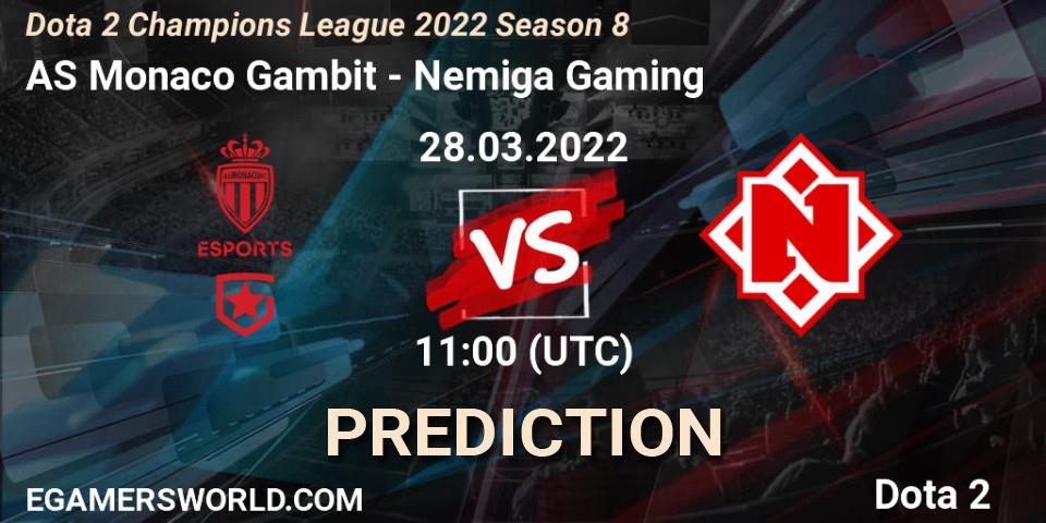 AS Monaco Gambit - Nemiga Gaming: прогноз. 28.03.22, Dota 2, Dota 2 Champions League 2022 Season 8