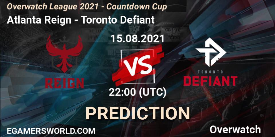 Atlanta Reign - Toronto Defiant: прогноз. 15.08.21, Overwatch, Overwatch League 2021 - Countdown Cup