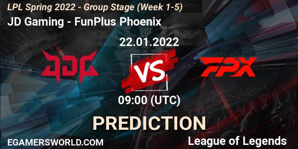 JD Gaming - FunPlus Phoenix: прогноз. 22.01.22, LoL, LPL Spring 2022 - Group Stage (Week 1-5)