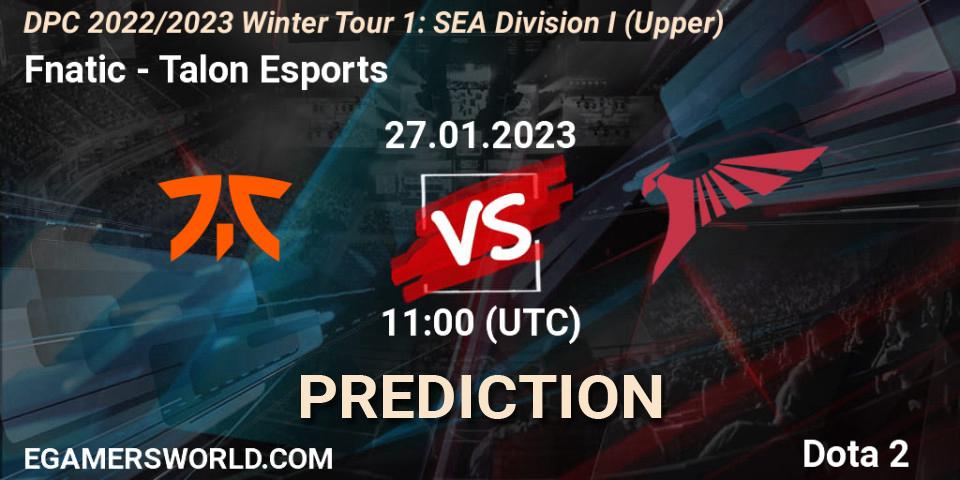 Fnatic - Talon Esports: прогноз. 27.01.23, Dota 2, DPC 2022/2023 Winter Tour 1: SEA Division I (Upper)