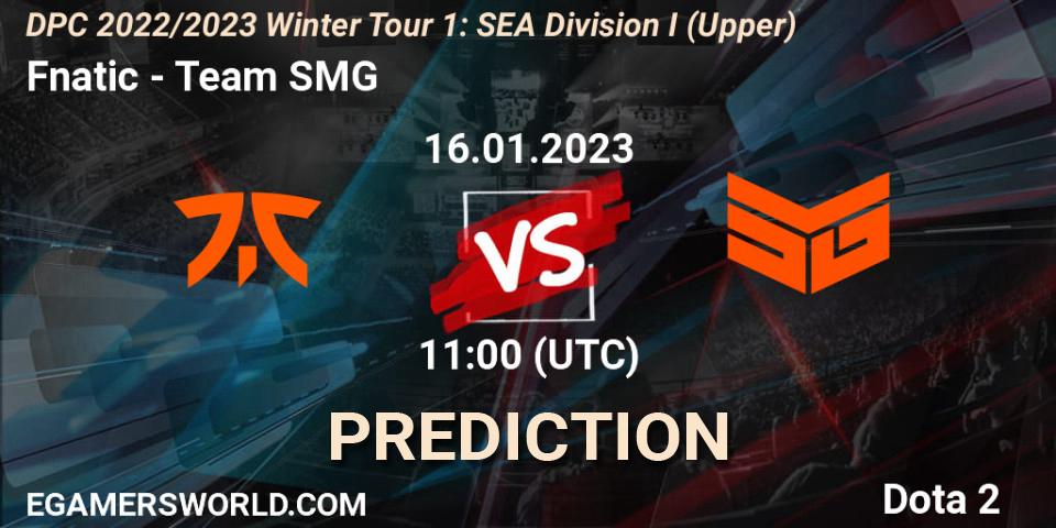 Fnatic - Team SMG: прогноз. 16.01.23, Dota 2, DPC 2022/2023 Winter Tour 1: SEA Division I (Upper)
