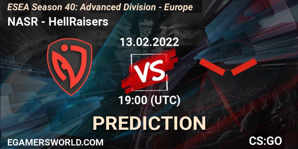 NASR - HellRaisers: прогноз. 13.02.22, CS2 (CS:GO), ESEA Season 40: Advanced Division - Europe