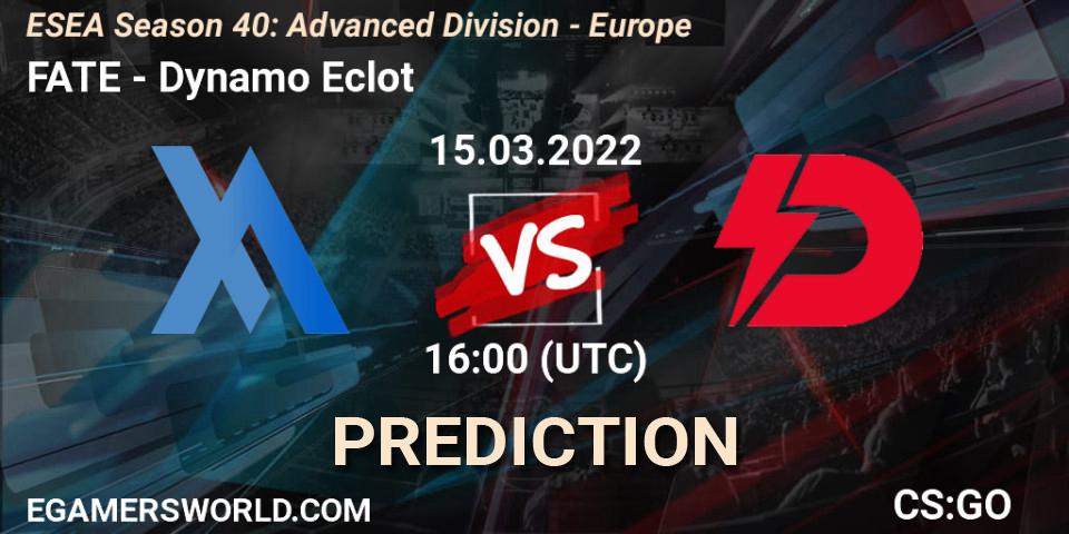 FATE - Dynamo Eclot: прогноз. 15.03.22, CS2 (CS:GO), ESEA Season 40: Advanced Division - Europe