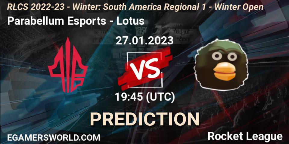 Parabellum Esports - Lotus: прогноз. 27.01.23, Rocket League, RLCS 2022-23 - Winter: South America Regional 1 - Winter Open