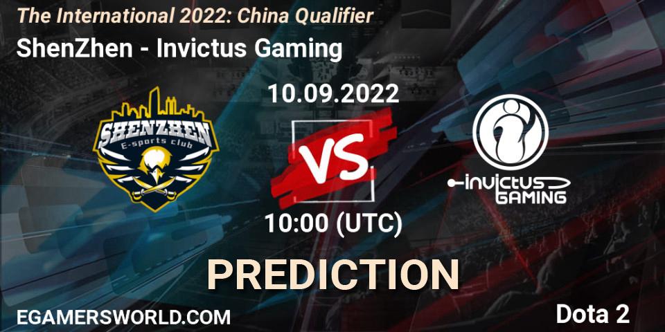 ShenZhen - Invictus Gaming: прогноз. 10.09.22, Dota 2, The International 2022: China Qualifier