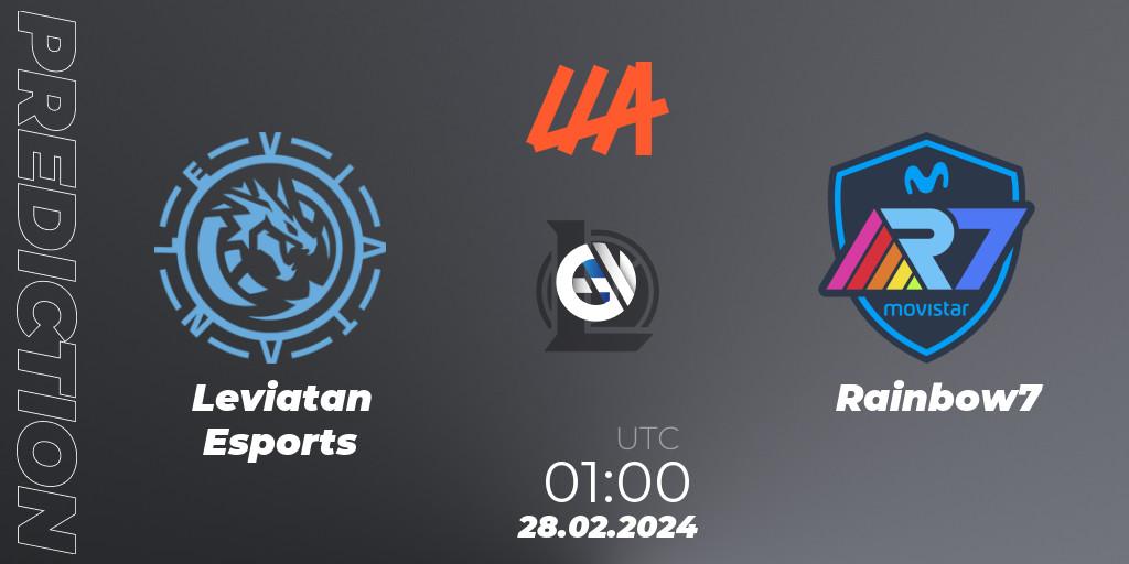 Leviatan Esports - Rainbow7: прогноз. 28.02.24, LoL, LLA 2024 Opening Group Stage