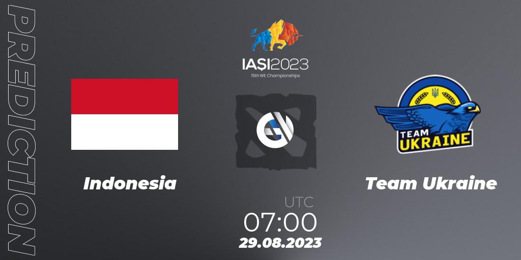 Indonesia - Team Ukraine: прогноз. 29.08.23, Dota 2, IESF World Championship 2023
