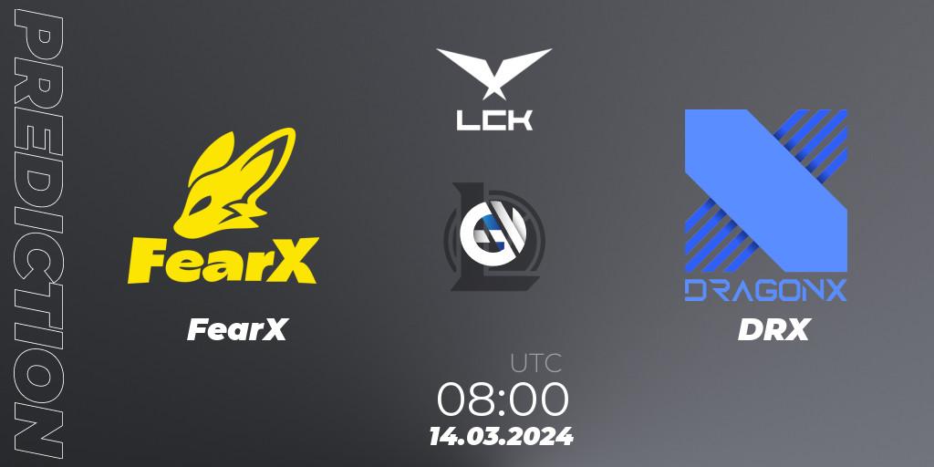 FearX - DRX: прогноз. 14.03.24, LoL, LCK Spring 2024 - Group Stage