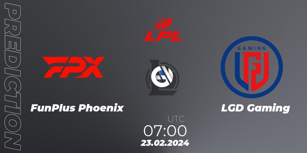 FunPlus Phoenix - LGD Gaming: прогноз. 23.02.24, LoL, LPL Spring 2024 - Group Stage