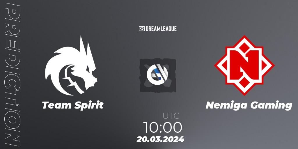 Team Spirit - Nemiga Gaming: прогноз. 20.03.24, Dota 2, DreamLeague Season 23: Eastern Europe Closed Qualifier