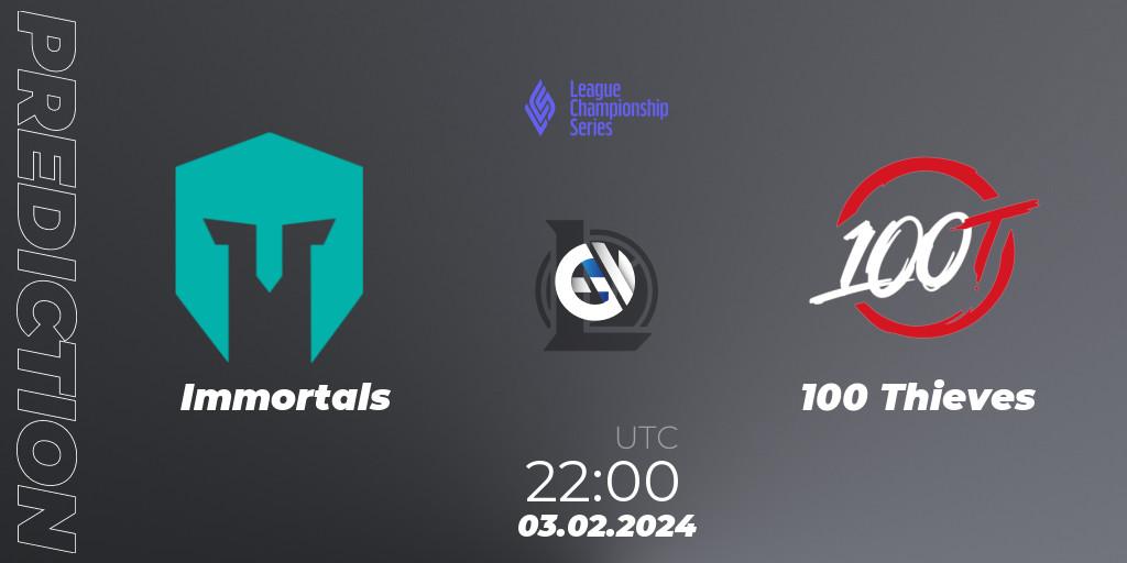 Immortals - 100 Thieves: прогноз. 03.02.24, LoL, LCS Spring 2024 - Group Stage