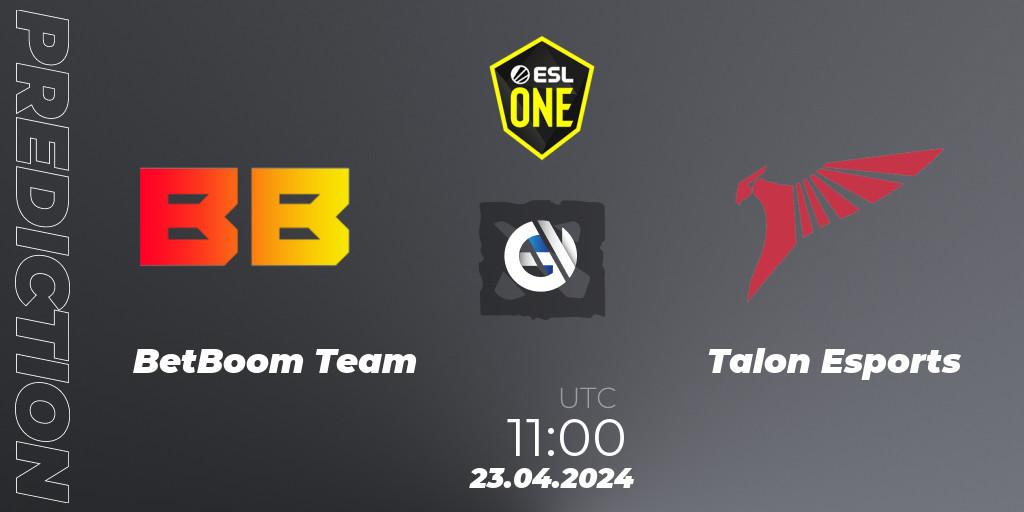 BetBoom Team - Talon Esports: прогноз. 23.04.24, Dota 2, ESL One Birmingham 2024