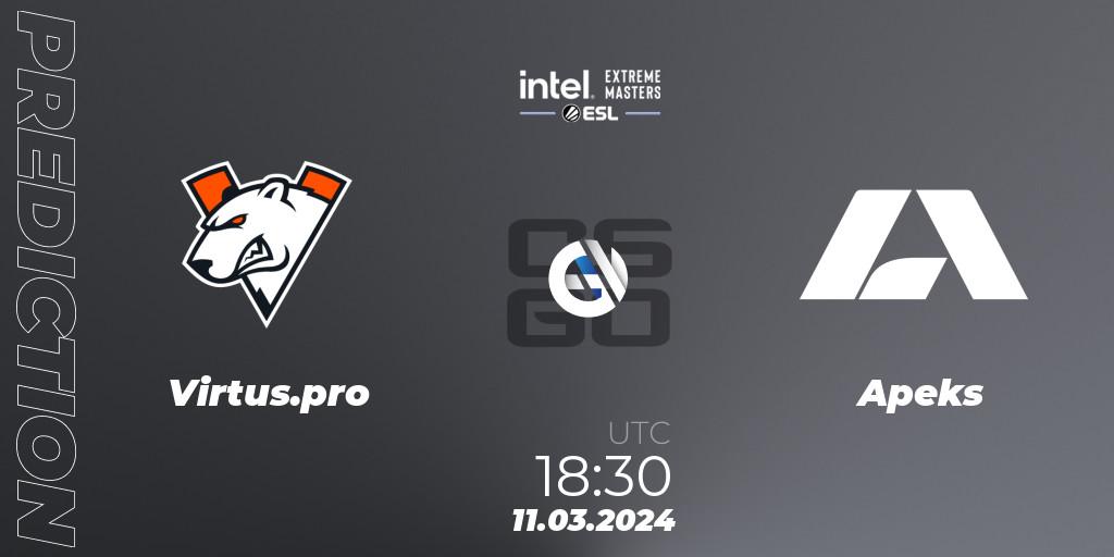 Virtus.pro - Apeks: прогноз. 11.03.24, CS2 (CS:GO), Intel Extreme Masters Dallas 2024: European Closed Qualifier