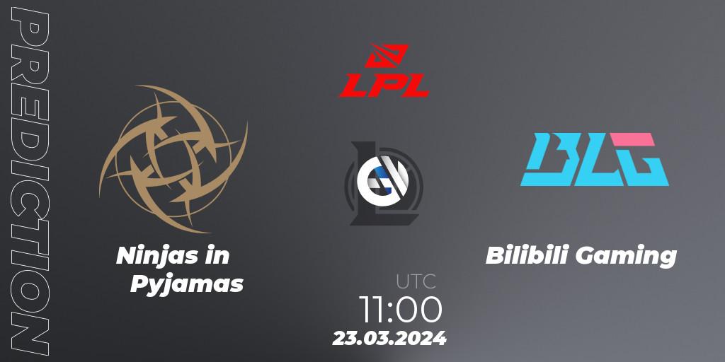 Ninjas in Pyjamas - Bilibili Gaming: прогноз. 23.03.24, LoL, LPL Spring 2024 - Group Stage